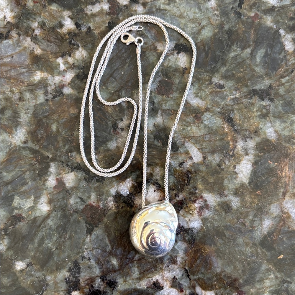 Retired Mignon Faget Garden Snail Pendant and Chain - Rare